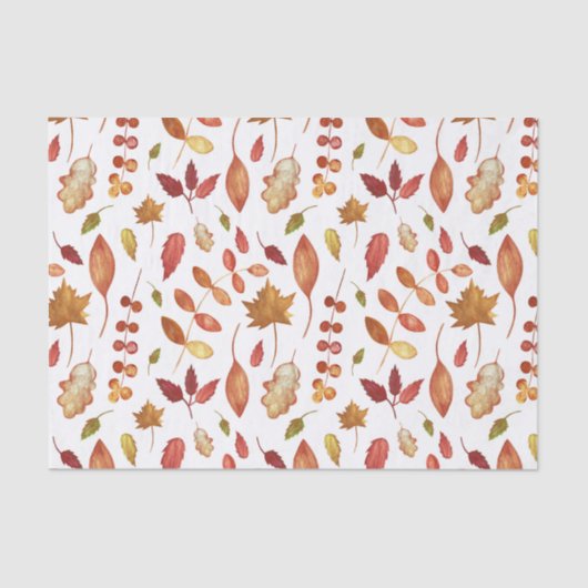 Waterverf herfstbladeren Natuur Tissuepapier (Voorkant)