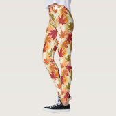Waterverf Herfstbladeren Patroon Leggings (Links)