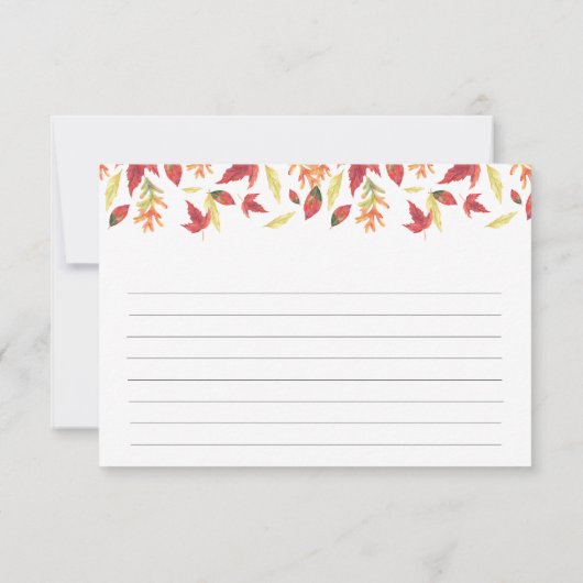 Waterverf herfstbladeren - receptkaart (Achterkant)