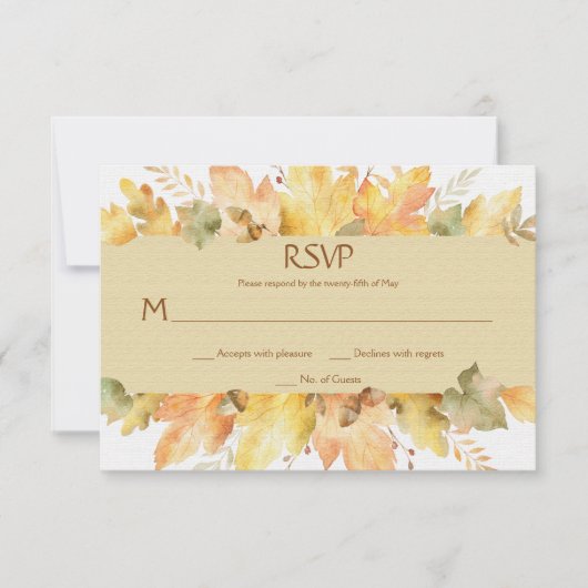 Waterverf herfstbladeren RSVP 1 | (Voorkant)