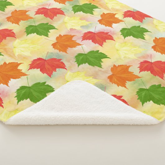 waterverf herfstbladeren sherpa deken (3/4)