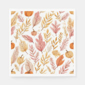 Waterverf Herfstbladeren Thanksgiving Servetten (Voorkant)
