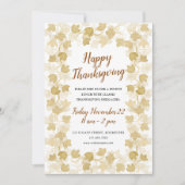 waterverf herfstbladeren Thanksgiving uitnodiging (Voorkant)