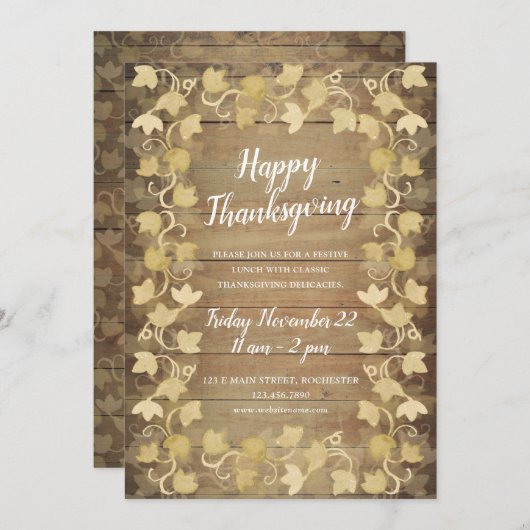 waterverf herfstbladeren Thanksgiving uitnodiging (Voorkant / Achterkant)