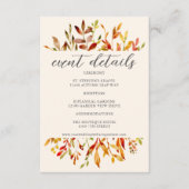 Waterverf herfstbladeren Wedding Event Details Informatiekaartje (Voorkant)