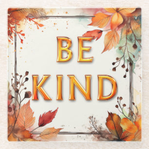 Waterverf herfstbladeren zijn vriendelijk glazen onderzetter