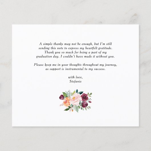 Waterverf Herfstbloei Afstuderen Dankjewel Kaart (Achterkant)