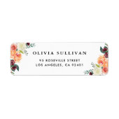 Waterverf Herfstbloei Bloemenboeket Etiket (Voorkant)