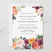Waterverf Herfstbloei Botanische Herfstbruiloft Kaart (Voorkant)