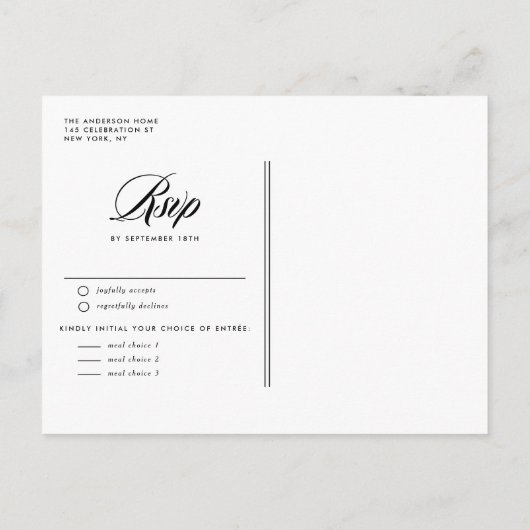 Waterverf Herfstbloei Botanische Herfstbruiloft Uitnodiging Briefkaart (Achterkant)