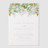 Waterverf Herfstbloei Botanische Herfstbruiloft Vellum Uitnodigingen (Voorkant)