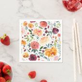 Waterverf Herfstbloei Herfst Botanisch Patroon Servet (Insitu)