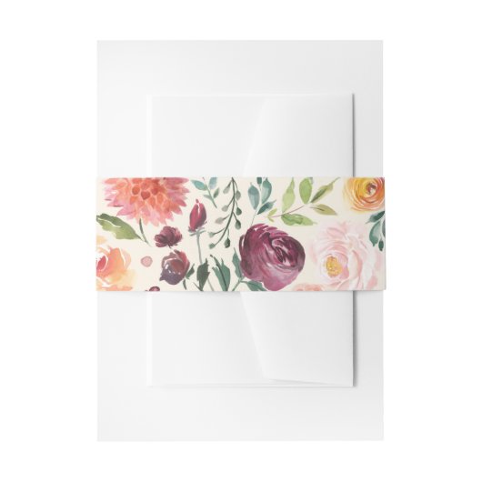  Waterverf Herfstbloei Herfstbruiloft Uitnodigingen Wikkel (Voorkant Voorbeeld)