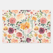  Waterverf Herfstbloeipatroon Inpakpapier Vel (Voorkant)