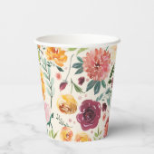  Waterverf Herfstbloeipatroon Papieren Bekers (Achterkant)