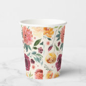  Waterverf Herfstbloeipatroon Papieren Bekers (Rechts)