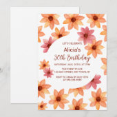 Waterverf herfstbloem elke leeftijd Verjaardag Kaart (Voorkant / Achterkant)