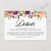 Waterverf Herfstbloemen Bloemen Bloemen Huwelijksd Informatiekaartje (Voorkant)