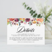 Waterverf Herfstbloemen Bloemen Bloemen Huwelijksd Informatiekaartje (Staand voorkant)