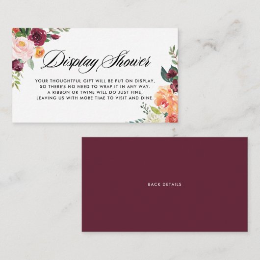 Waterverf Herfstbloemen Bloemen Bloemen Weergave D Informatiekaartje (Voorkant / Achterkant)