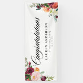 Waterverf Herfstbloemen Boeket Herfst Afstuderen Spandoek (Verticaal)