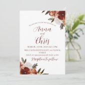 WATERVERF HERFSTBLOEMEN BRUILOFT KAART (Staand voorkant)