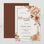 Waterverf Herfstbloemen Champagne Pensioen Kaart (Voorkant / Achterkant)