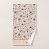 Waterverf Herfstbloemen Custom Name Minimalist Bad Handdoek (Handdoek)