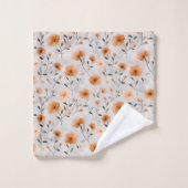 Waterverf Herfstbloemen Custom Name Minimalist Bad Handdoek (Wasdoekje)