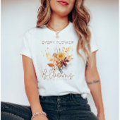 Waterverf Herfstbloemen Inspiratie Quote T-shirt