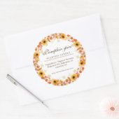 waterverf herfstbloemen kaars ronde sticker (Envelop)