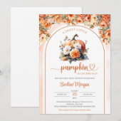Waterverf herfstbloemen pompoen herfst meisje kaart (Voorkant / Achterkant)