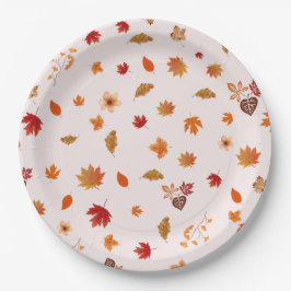 Waterverf Herfstbloesems Val Botanisch Patroon Papieren Bordje