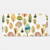 Waterverf herfstbomen, naadloos patroon. Case-Mate iPhone case (Achterkant (horizontaal))