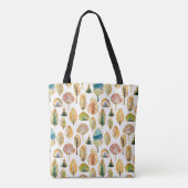 Waterverf herfstbomen, naadloos patroon. tote bag (Achterkant)