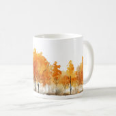 Waterverf herfstbomen op een rij koffiemok (Voorkant rechts)