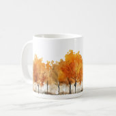 Waterverf herfstbomen op een rij koffiemok (Voorkant links)