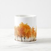 Waterverf herfstbomen op een rij koffiemok (Center)