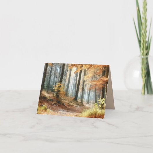 Waterverf herfstbos: levendige Herfst kunst Bedankkaart (Voorkant)