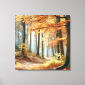 Waterverf herfstbos: levendige Herfst kunst Canvas Afdruk (Voorkant)