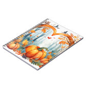 Waterverf herfstbos pompoenbladeren notitieboek (Linkerzijde)