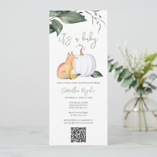 Waterverf herfstgenderneutraal Baby shower Kaart (Staand voorkant)