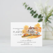 Waterverf Herfsthuis Verhuisaankondiging Briefkaart (Staand voorkant)