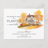 Waterverf Herfsthuis Verhuisaankondiging Briefkaart (Voorkant)