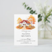 Waterverf Herfsthuis Verhuisaankondiging Briefkaart (Staand voorkant)