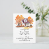 Waterverf Herfsthuis Verhuisaankondiging Briefkaart (Staand voorkant)