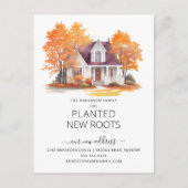 Waterverf Herfsthuis Verhuisaankondiging Briefkaart (Voorkant)