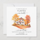 Waterverf Herfsthuis Verhuisaankondiging Kaart (Voorkant)