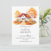 Waterverf Herfsthuis Verhuisaankondiging Kaart (Staand voorkant)