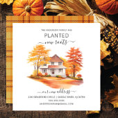 Waterverf Herfsthuis Verhuisaankondiging Kaart